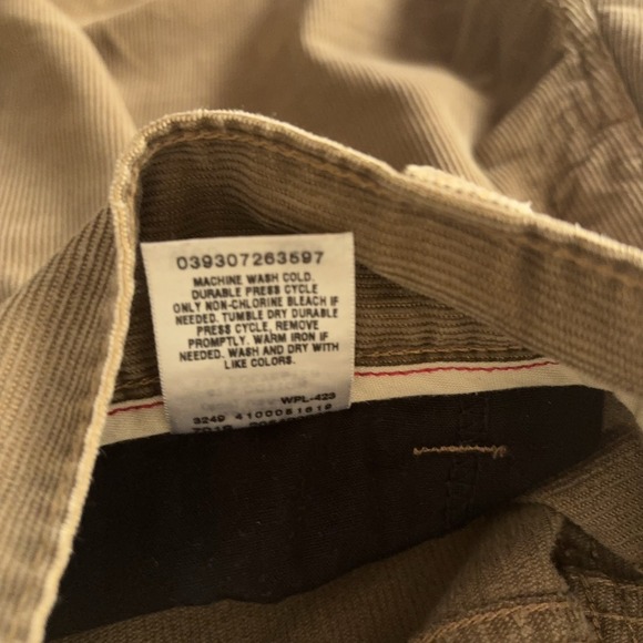 Levis 549 Low Loose Corduroy Pants Mens 36x29 Tan Brown - SIZE‎ NOTE - Picture 6 of 9